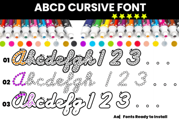 Abcd Cursive Dot Marker: A Playful Font for Learning