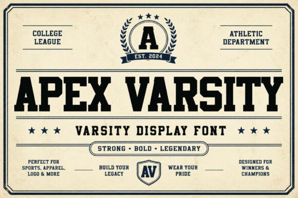 Apex Varsity: The Bold Athletic Typeface for Modern Projects