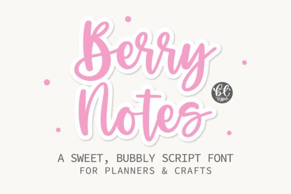 Berrynotes: The Sweet Handwritten Script for Your Creative Projects