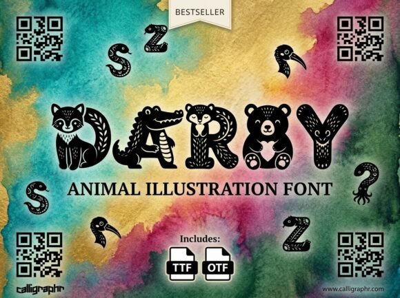 Darby: A Hand-Carved Folk Art Font for Storybook Projects