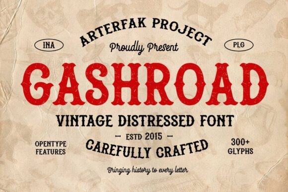 Gashroad: A Handcrafted Vintage Font for Bold Branding