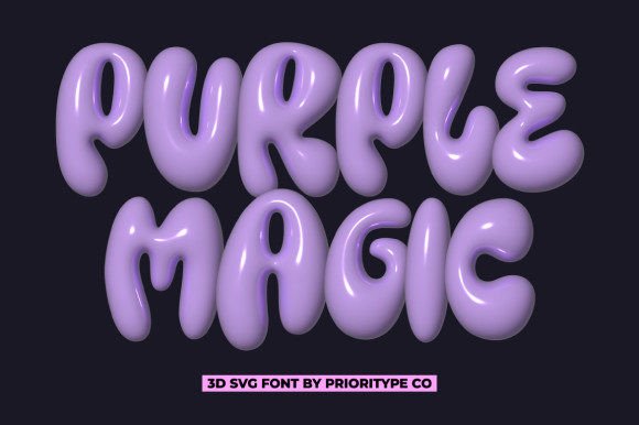 Purple Magic: Elevating Modern Design with a Hand-Drawn 3D SVG Font
