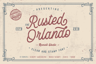 Rusted Orlando: A Complete Vintage Font Collection for Modern Design